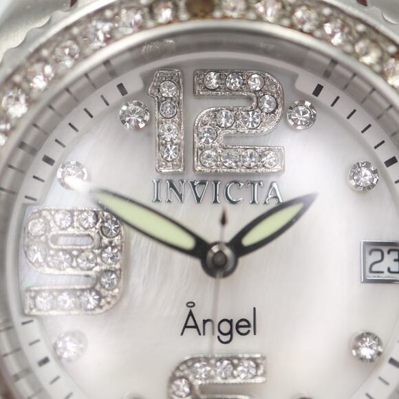 Invicta Angel Womens Watch 38mm MOP Dial 1118 Extra Leather Strap w/ New Battery main image 10